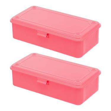 Imagem de HJJWNDDNG Caixa de ferramentas de porta-malas com tampa, caixa de armazenamento de ferro multiuso, recipiente retangular de metal, organizador de armazenamento de metal para carimbos de álbuns de