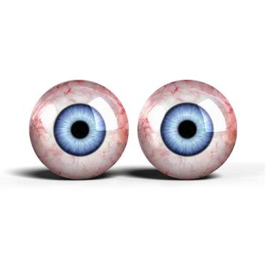 Imagem de Olhos de artesanato de vidro realistas de 2,5 cm, design de íris humana azul e cinza, conjunto de 2 peças, suprimentos para taxidermia e fabricação de bonecas - ONE POLEGADAS 25 mm (18-4-25)