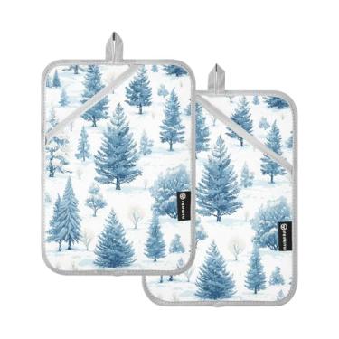 Imagem de Conjunto de 2 pegadores de panela resistentes ao calor para cozinhar em casa, assar micro-ondas, forno de churrasco (cedro)