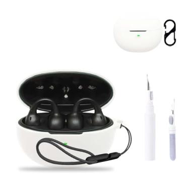 Imagem de NOUKAJU Capa para Baseus Inspire XC1, capa protetora para fone de ouvido (com mosquetão + cordão + caneta de limpeza) à prova de quedas, arranhões, à prova de choque, capa para Baseus Inspire XC1
