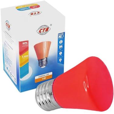 Imagem de Lâmpada Mini Bulbo T44 Led 1W 127V Vermelho E27 - CTB, 110V