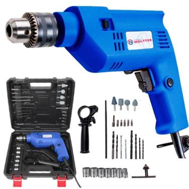 Imagem de Parafusadeira e Furadeira Elétrica De Impacto 750w Com Maleta - Holtte