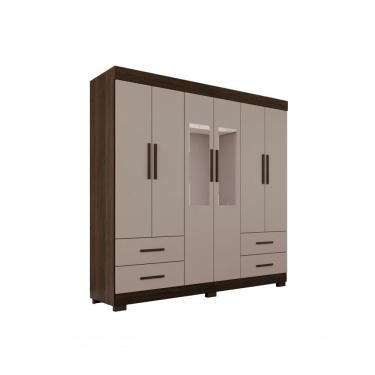 Imagem de Guarda Roupas Casal Texas 6 Portas 4 Gavetas Com Espelho Salleto Savana/off White