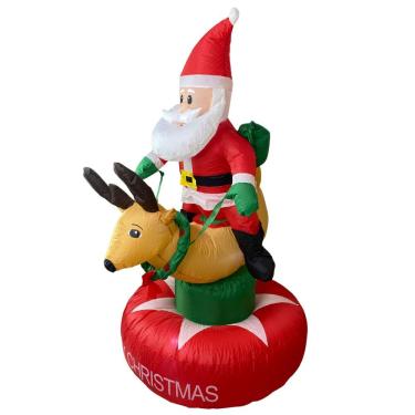 Imagem de Boneco Inflavel Natal Papai Noel Grande Rena Natalina Decoraçao Shopping Loja Vitrine Casa Predio Condominio