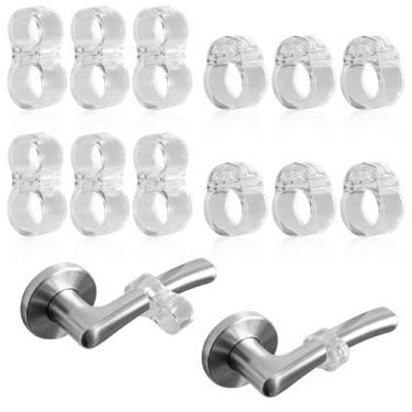 Imagem de 12un Batentes Porta Protetores Parede, Resistentes PVC Batentes de Porta Maçaneta com 6 Laço e 6 8 Formato Capas Sem Adesivo Absorvem Choques Protetores para Janelas Armários e Geladeira