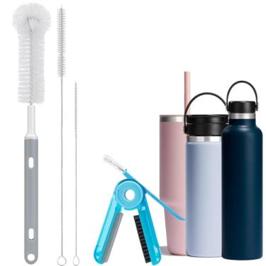 Imagem de Palksky Kit de escova de limpeza de garrafa de água para Hydroflask, escovas de tampa de palha larga e escova de garrafas de limpeza de cabo longo para Hydro Flask copos de 16/24/32/1,134 g
