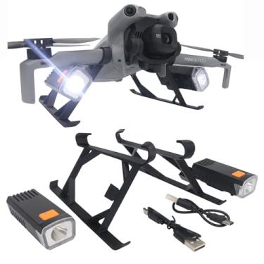 Imagem de OURHZTB Trem de pouso com luzes de voo noturno para DJI Mini 5 Pro, luz dupla recarregável, tripé elevado, trem, pernas compatíveis com acessórios DJI Mini 5 Pro Drone