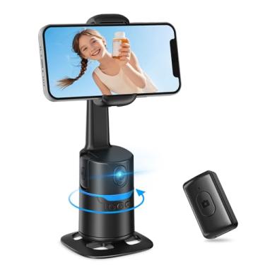 Imagem de MOERTEK Suporte de telefone com rastreamento automático de rosto, tripé giratório automático de 360°, controle de gestos, sem necessidade de aplicativo, estabilizador gimbal para smartphone, para