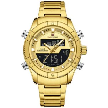 Imagem de Relógio de quartzo eletrônico luminoso à prova dágua pulseira aço inoxidável