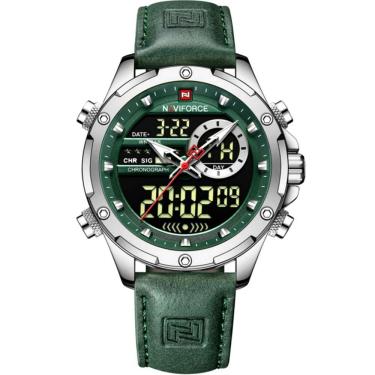 Imagem de Relógio De Pulso Masculino Design Esportivo Casual De Quartzo Impermeável Verde Musgo