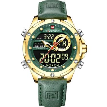 Imagem de Relógio De Pulso Masculino Design Esportivo Casual De Quartzo Impermeável Verde