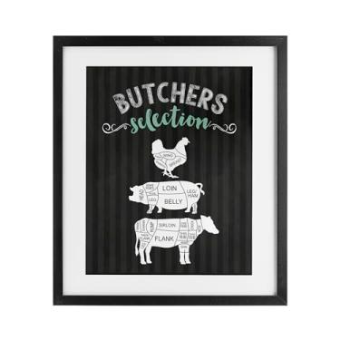 Imagem de Stupell Industries Butchers Selection Animal Sections Impressão emoldurada preta sob vidro, design por Lettered and Lined, 21 x 17