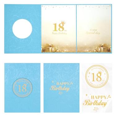 Imagem de IRENE Decorações de aniversário de 18 anos para meninos ou meninas, livro de visitas de aniversário azul claro, cartão de festa de 18 anos, quadro de assinatura alternativa para materiais de festa de