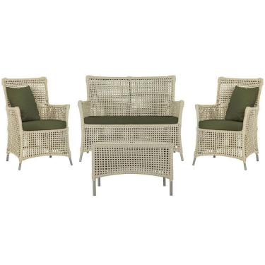 Imagem de Jogo Sofá 2 Poltronas E Mesa Igapó Fendi E13 Trama Original Rami