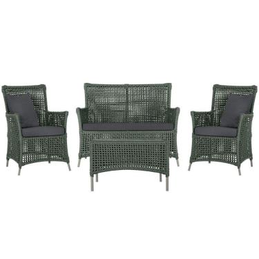 Imagem de Jogo Sofá 2 Poltronas E Mesa Igapó Fendi E11 Trama Original Verde