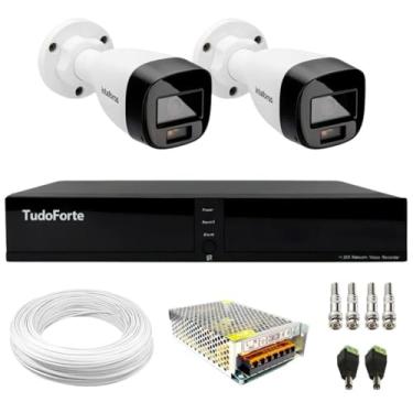 Imagem de Kit 2 Câmeras Intelbras VHD 1220 B G8 Full Color Bullet Full HD Multi HD IR 20m + DVR Tudo Forte TFHDX 3304 4 Canais