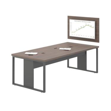 Imagem de Mesa Reunião C- Painel Para Tv Monitor - Freijó E Preto Freijó E Preto