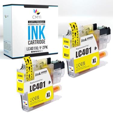 Imagem de CMYi LC401XL Cartucho de tinta de substituição amarelo para impressora Brother DCP-J1800DW, MFC-J1010DW, J1012DW, J1170DW, J1800DW (2 amarelos)
