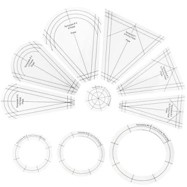 Imagem de 10 unidades/conjunto de réguas de acrílico com diferentes formas, réguas triangulares para máquina de costura, modelos domésticos, régua de estofamento faça você mesmo para roupas, artesanato, design