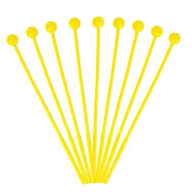 Imagem de AUEAR, Pacote com 10 marretas de plástico para percussão de tambor sólido para xilofone de 30 cm de comprimento, amarelo