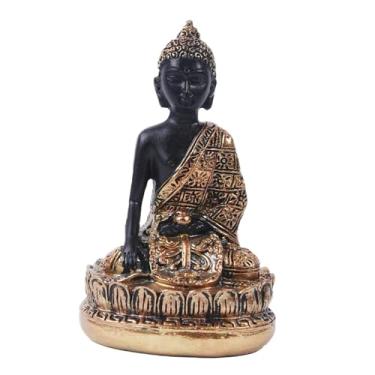 Imagem de Ioensy Estátua de Buda Sentado, Escultura de Buda, Ornamento de Mesa, Escultura Feng Shui para Estúdio, Gabinete, Escritório, Sala de Estar e Ambientes