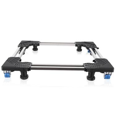 Imagem de AILAHLOE Mini suporte móvel de geladeira com 4 rolos giratórios de travamento universal ajustável para máquina de lavar portátil base de boneca desumidificador CA 60-90 cm L 154 kg preto
