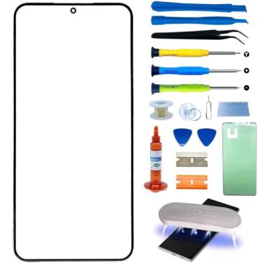 Imagem de Substituição de tela para Samsung Galaxy S25 Ultra, 5G 17.3 cm Kit de reparo de substituição de tela de vidro da lente externa frontal - Inclui adesivo de moldura Waterpoof e kit de ferramentas (sem