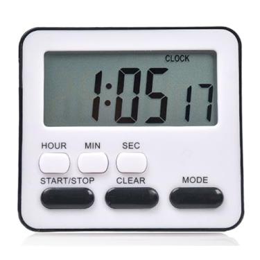 Imagem de Suporte magnético para trás e tripé com temporizador digital, contagem up/down, modo mudo, função de memória para estudo, exames, despertador de cozinha (Negro)