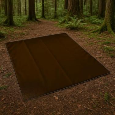 Imagem de Manta Impermeável Dobrável | Ideal para Trekking, Camping, Trilha, Moto Camping e Aventura Outdoor 135x135cm(Marrom)