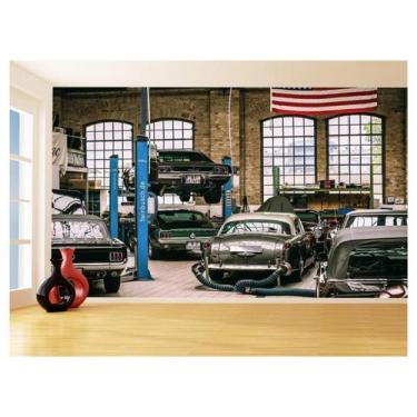 Imagem de Papel De Parede 3D Carro Antigo Hot Rod Custom 3,5M Cxr90 - Você Decor
