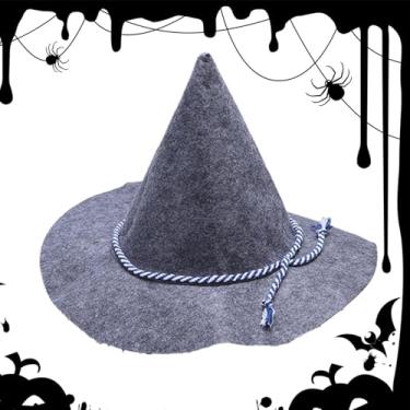 Imagem de Chapéu de bruxa de Halloween, chapéu de espantalho de feltro | acessório para a cabeça, cosplay, fantasia bávara, para baile de máscaras, dia das bruxas, homens e mulheres