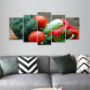 Imagem de Quadro Decorativo Mosaico Comida Saudável Legumes Nutrição - Descolada