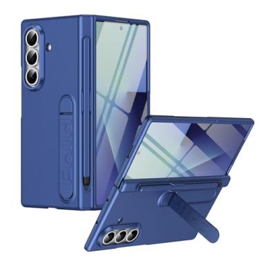 Imagem de FWYANZH Capa à prova de choque para Samsung Galaxy Z Fold 7, capa de proteção de dobradiça com suporte ajustável para caneta integrada, câmera com tudo incluído, cromada, dobra 7