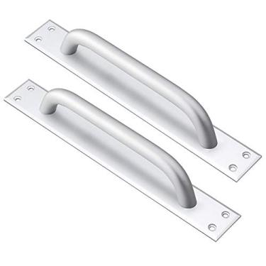 Imagem de 2 maçanetas de porta de celeiro, puxadores de porta deslizantes, puxador de porta corta-fogo de liga de alumínio, puxador de porta de vaso sanitário para puxadores de bar, portas de casa, portas de