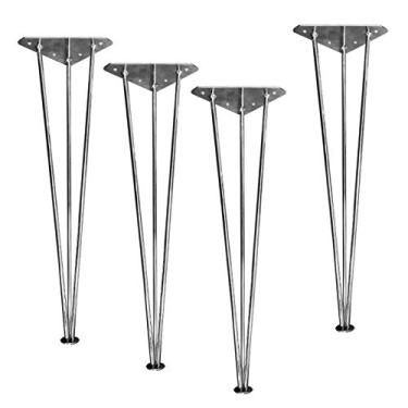 Imagem de ZJYWMM 4 x Pernas de Móveis Grampo de Cabelo Pernas de Metal Grampo de Cabelo Pés de Mesa Pés de Ferro Moldura de Mesa Pernas para Mesa de Jantar Mesa de Escritório Bar Mesa Mesa e Mesa de Trabalho