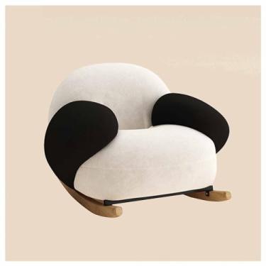 Imagem de Poltrona, espreguiçadeira, cadeira preguiçosa, cadeira de quarto, cadeira de balanço estofada, com base de madeira maciça, cadeira lateral confortável, cadeira de lazer para sala de estar, sofá