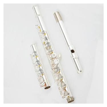 Imagem de Flauta Flauta Profissional Cobre Branco Banhado a Prata Corpo C 17 Orifício Aberto Instrumento de Sopro Madeira com Chave E
