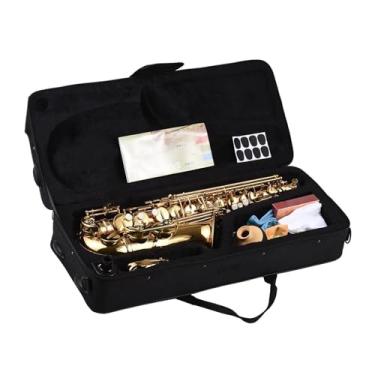 Imagem de Saxofone Instrumento Profissional Iniciantes Eb Alto Saxofone Latão Lacado Sax Alto Instrumento de Sopro Luvas de Transporte