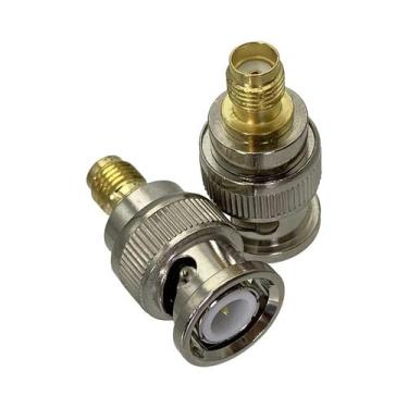 Imagem de Adaptador RF BNC Para SMA Macho/Fêmea 50 Ohms Com Flange Central E Ter