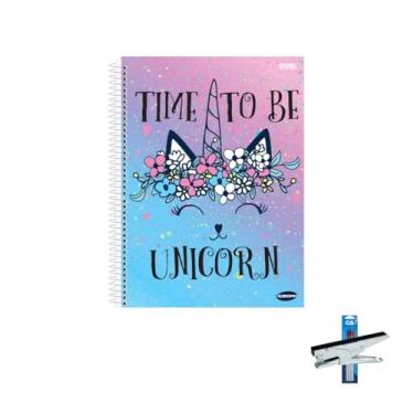 Imagem de Kit Caderno Feminino 1 Matéria Capa Dura 96 Folhas + Caneta Esferográfica Spiro 0.7mm + Grampeador Alicate HP45