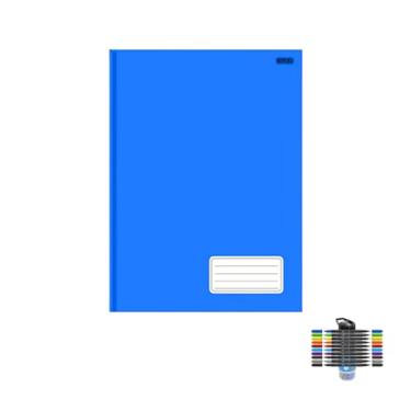 Imagem de Kit Caderno Brochurão 1 Matéria Capa Dura 96 Folhas KBOM + Caneta Esferográfica e Marcador Artístico