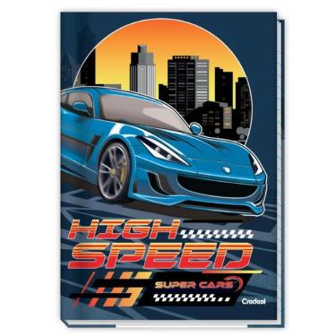 Imagem de Caderno Brochura Capa Dura 1/4 Pequeno Super Cars 80 Folhas Credeal Estampa 7