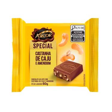 Imagem de Chocolate Arcor Special Castanha de Caju e Amendoim 60g