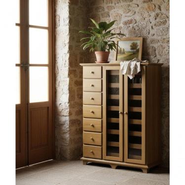 Imagem de Cômoda Sapateira 1,15 X 54 X 1,62 - Madeira Maciça - Móveis De Gramado - Castanho