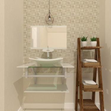 Imagem de Gabinete de Vidro 60cm para banheiro San Marino - EKASA, Branco