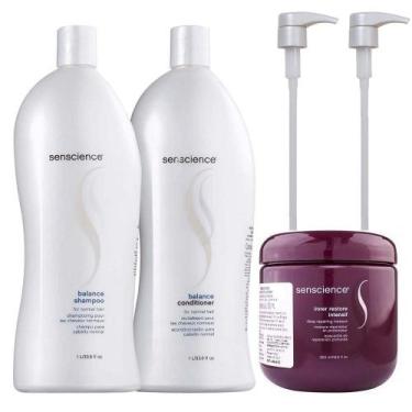Imagem de Kit Senscience Balance Shampoo 1000ml + Condicionador 1000ml + Inner r