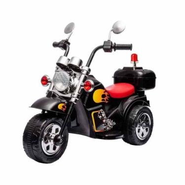 Imagem de Moto Elétrica Infantil Menino Com Som 6v Preta Domni