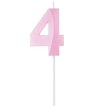 Imagem de VELA DESIGN ROSA CANDY NUMERO 4