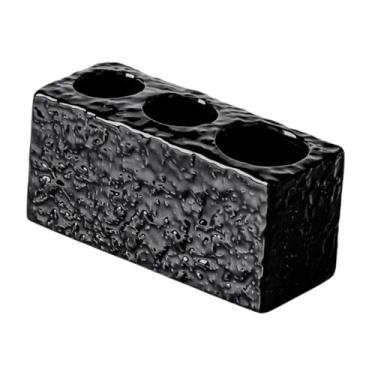 Imagem de Ｂｅｓｇａ Porta-escovas de dentes, organizador de pincéis de maquiagem com 3 compartimentos, organizador de escovas de dentes para penteadeira, para pasta de, Preto