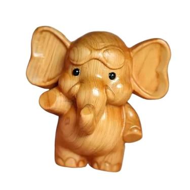 Imagem de Generic Estatueta de Elefante de Madeira, Ornamento de Elefante para Prateleira de Quarto Ou Mesa de Escritório.